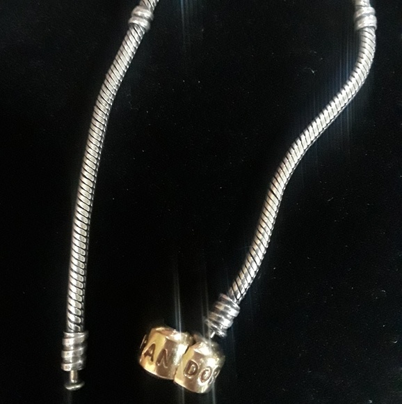 Pandora 14k  & (925) charm bracelet - Picture 4 of 7